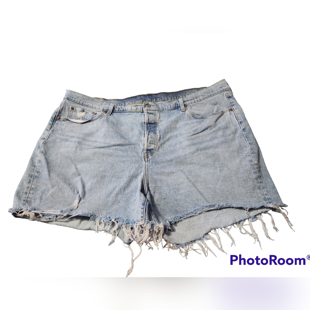 Levi's 501 distressed button fly shorts size 24W